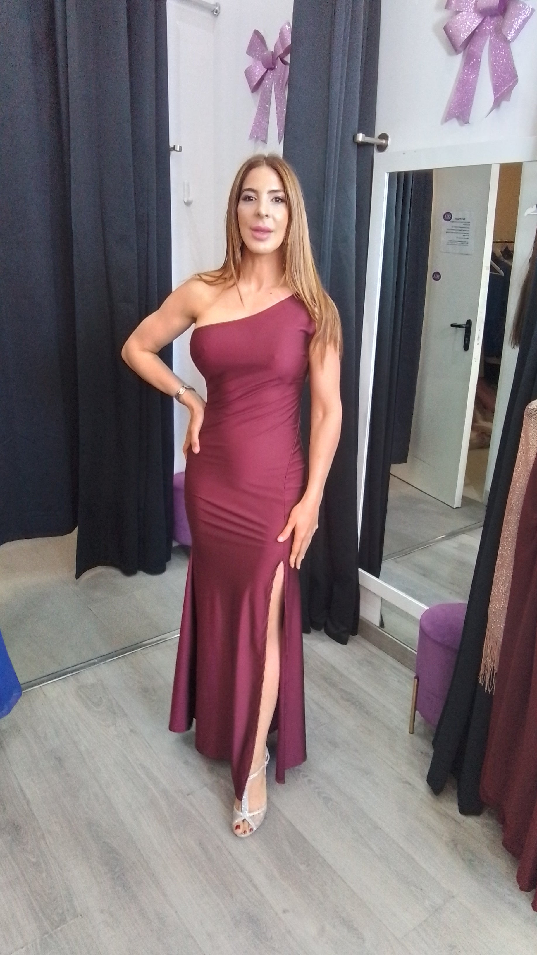 Vestido largo Emilia Burdeos