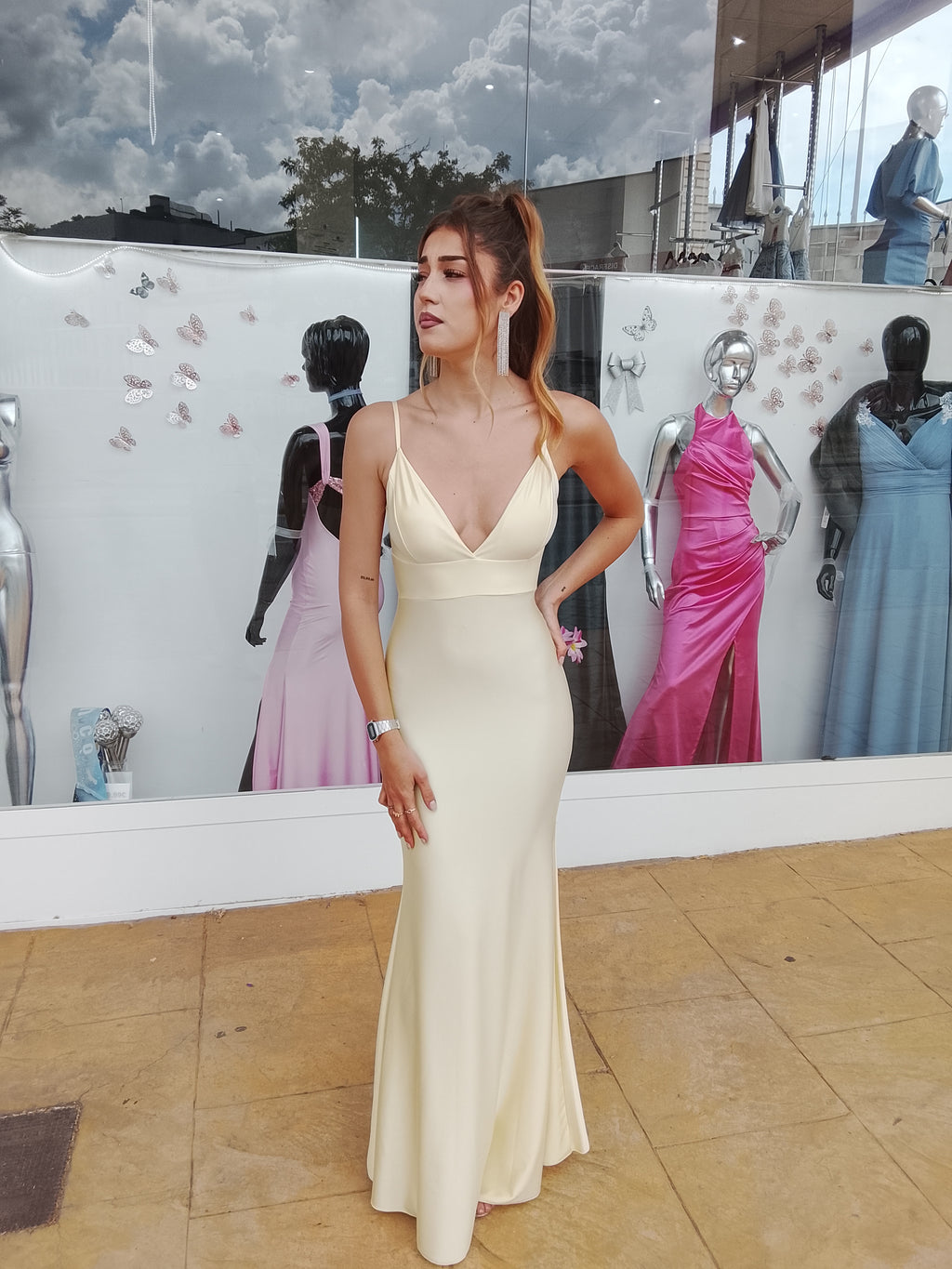 Vestido largo Gossip mantequilla