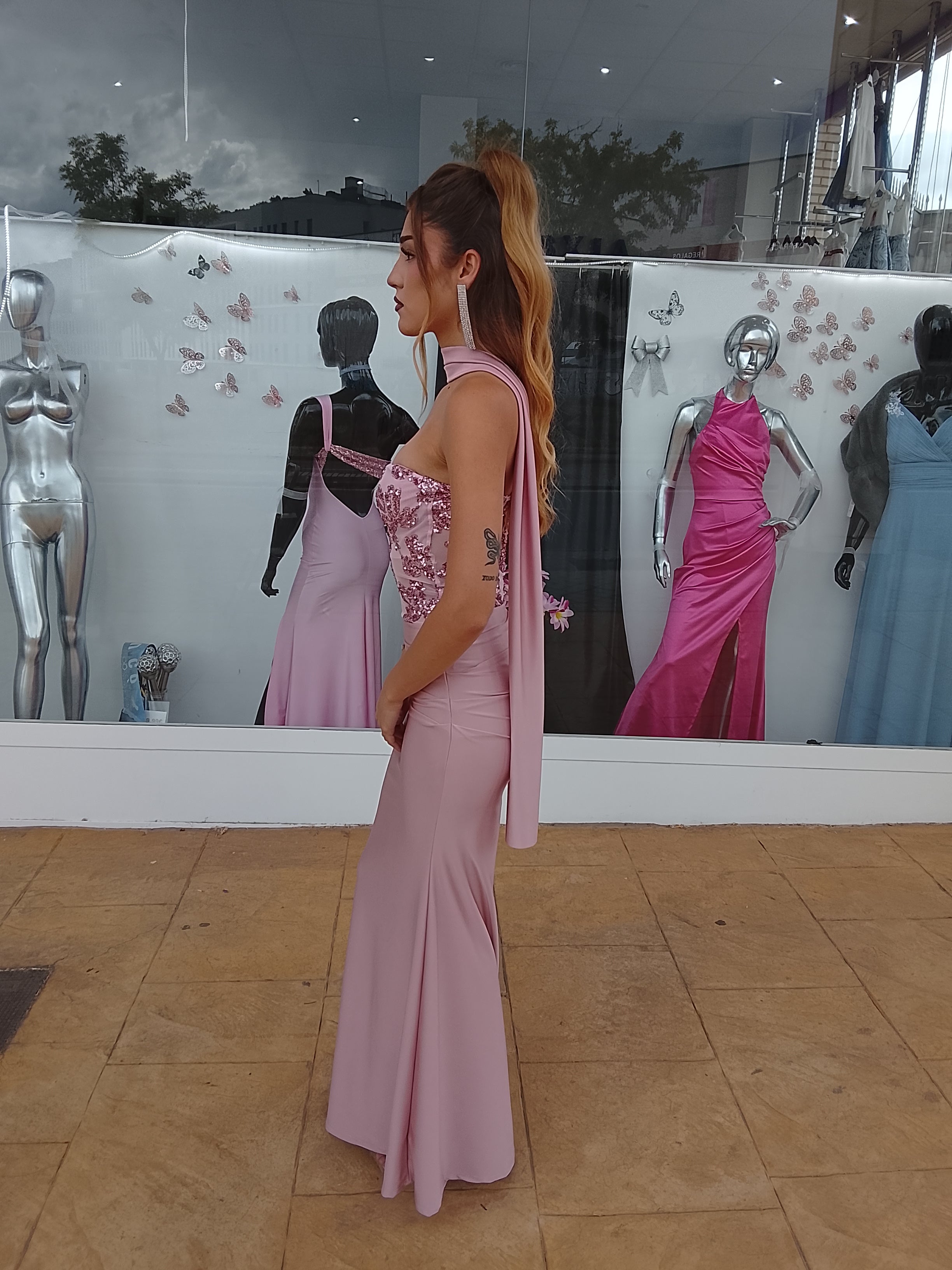 Vestido largo Sicilia Rosa