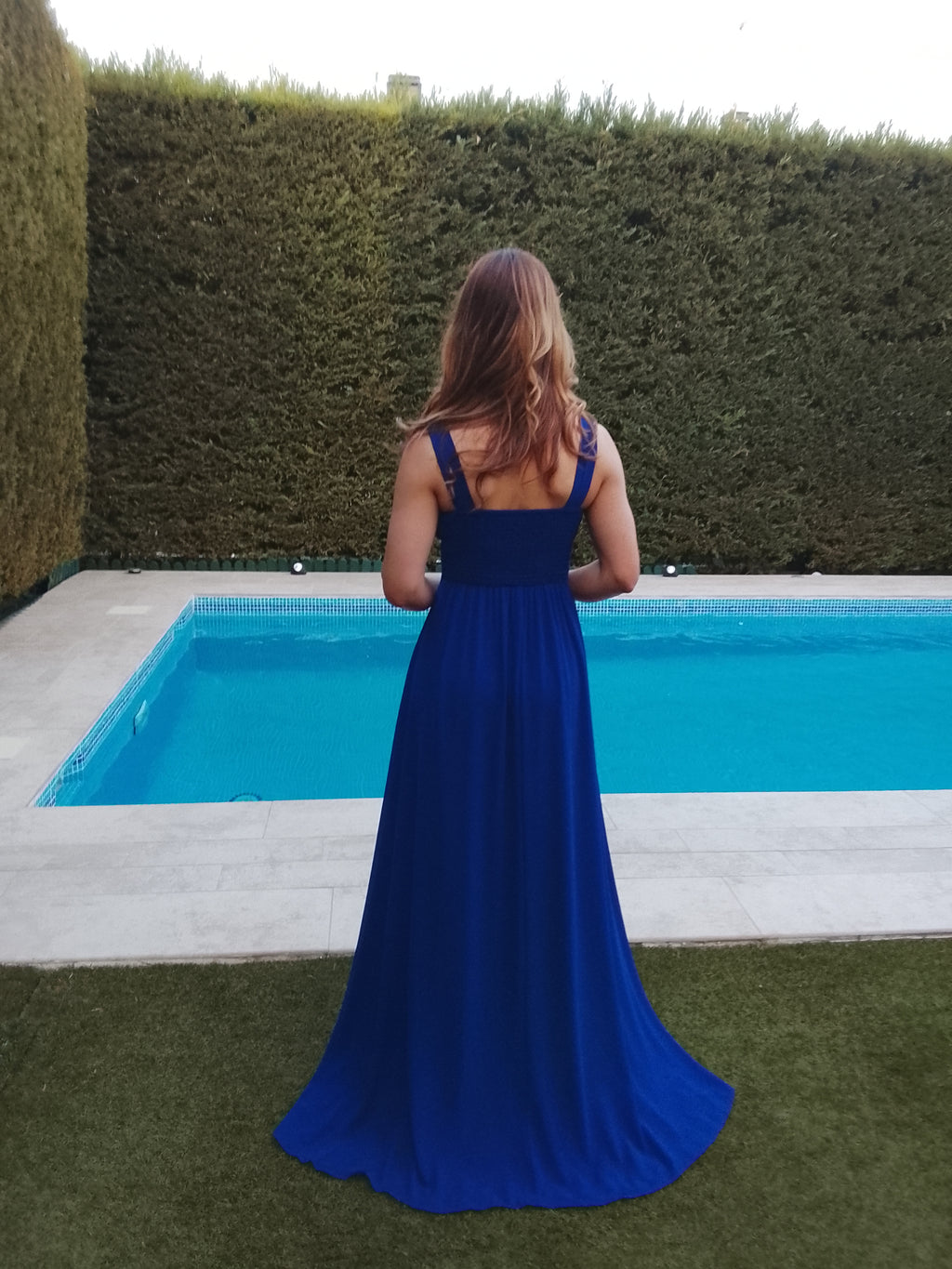 Enma dress, open, royal blue