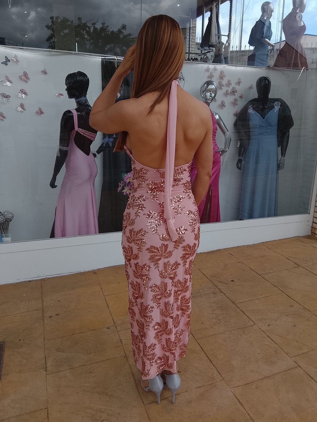 Vestido largo Agatha rosa