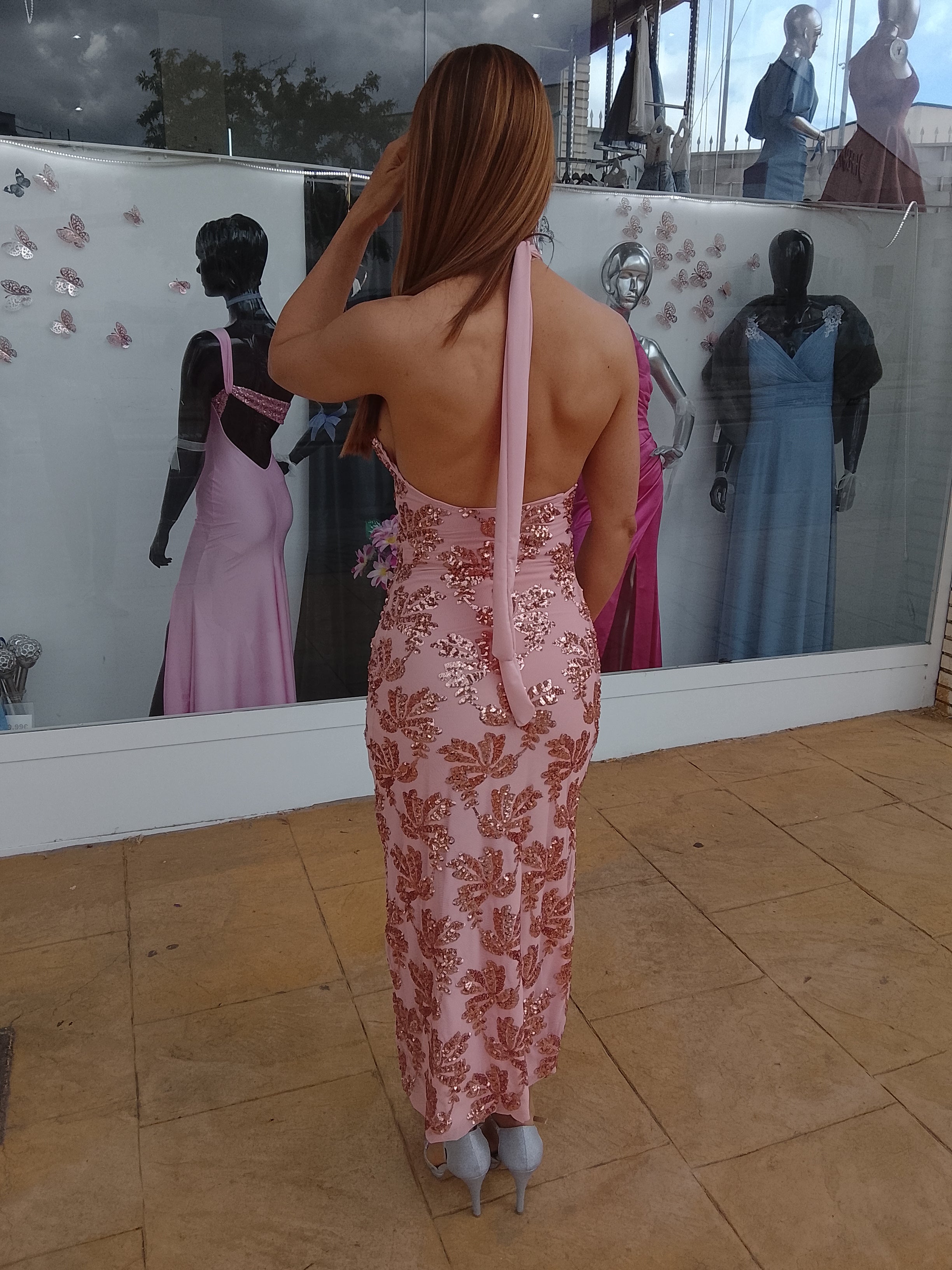Vestido largo Agatha rosa