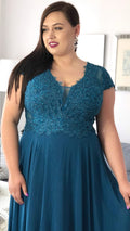 Vestido largo curvy Italia Petròleo