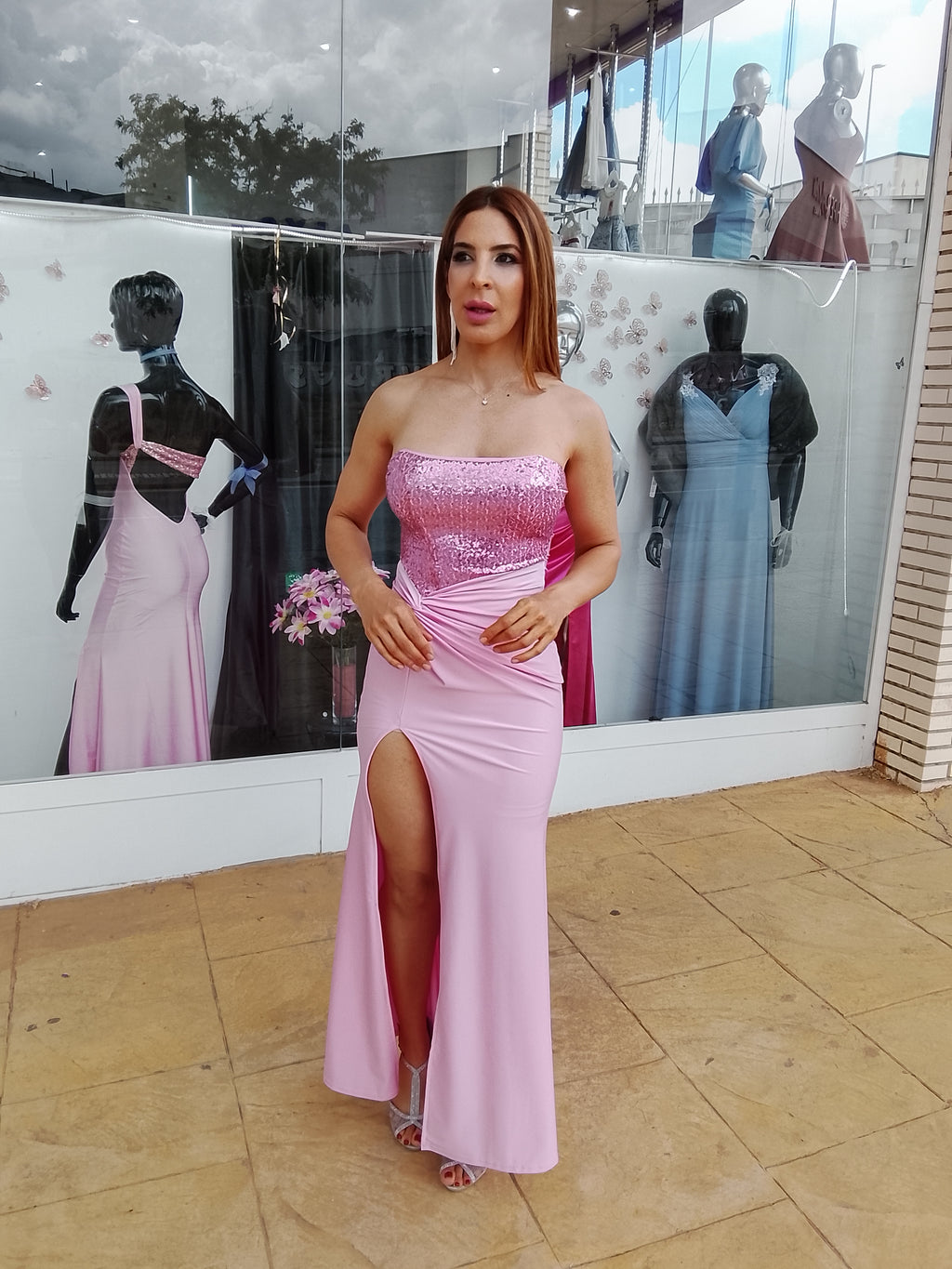 Vestido largo Veroh rosa