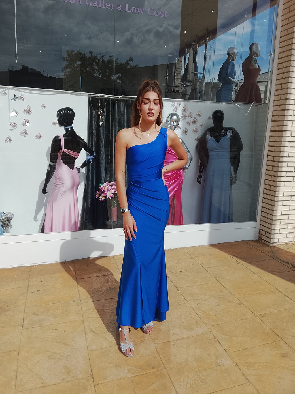 Vestido largo Minerva azulón