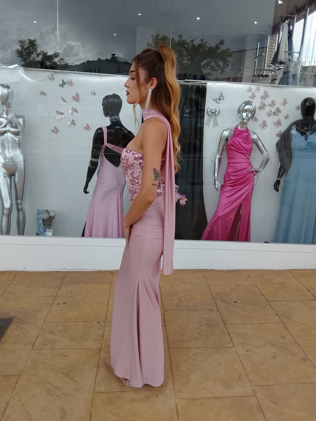 Vestido largo Sicilia Rosa