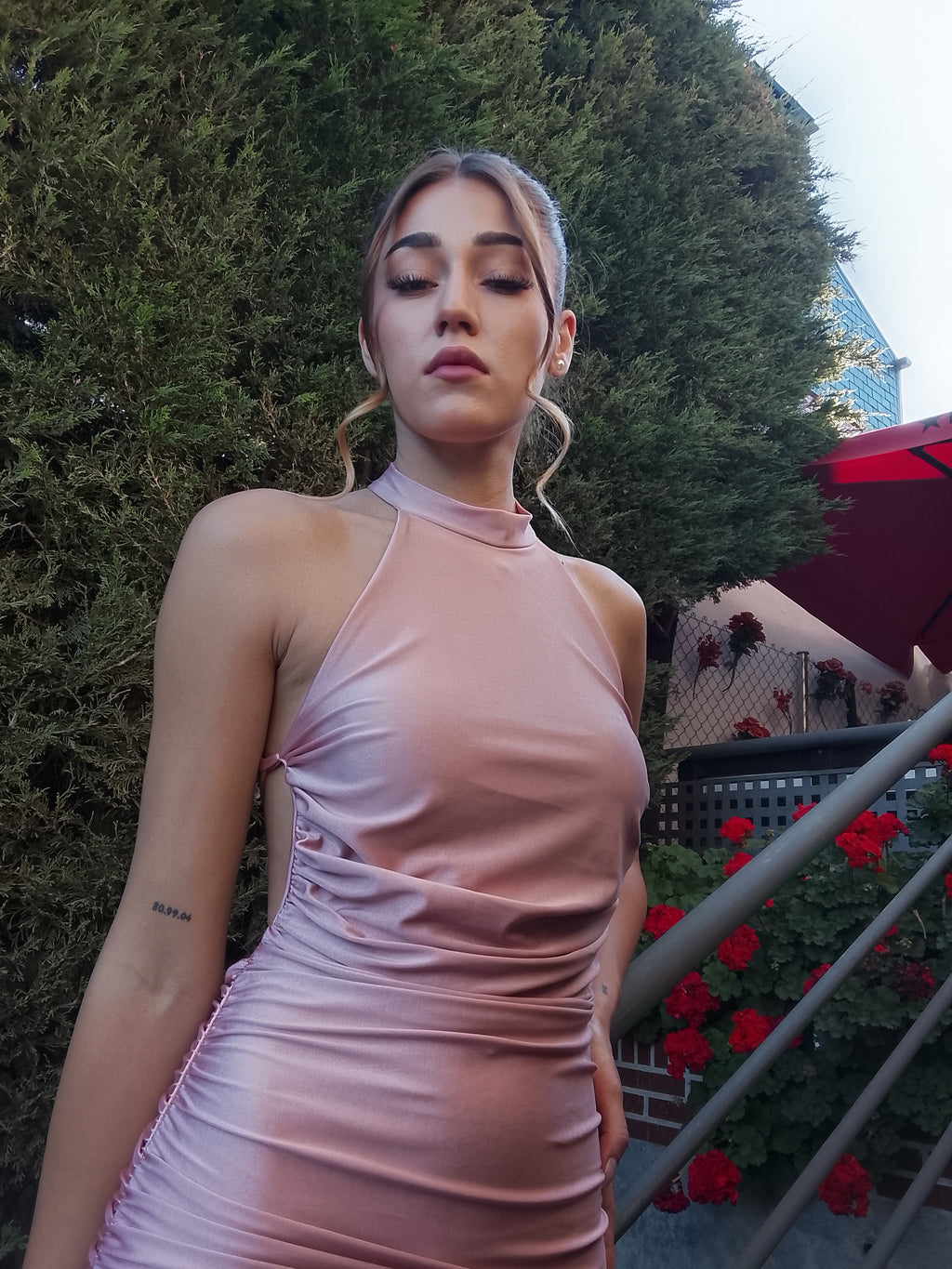 Vestido largo Uxía Rosa