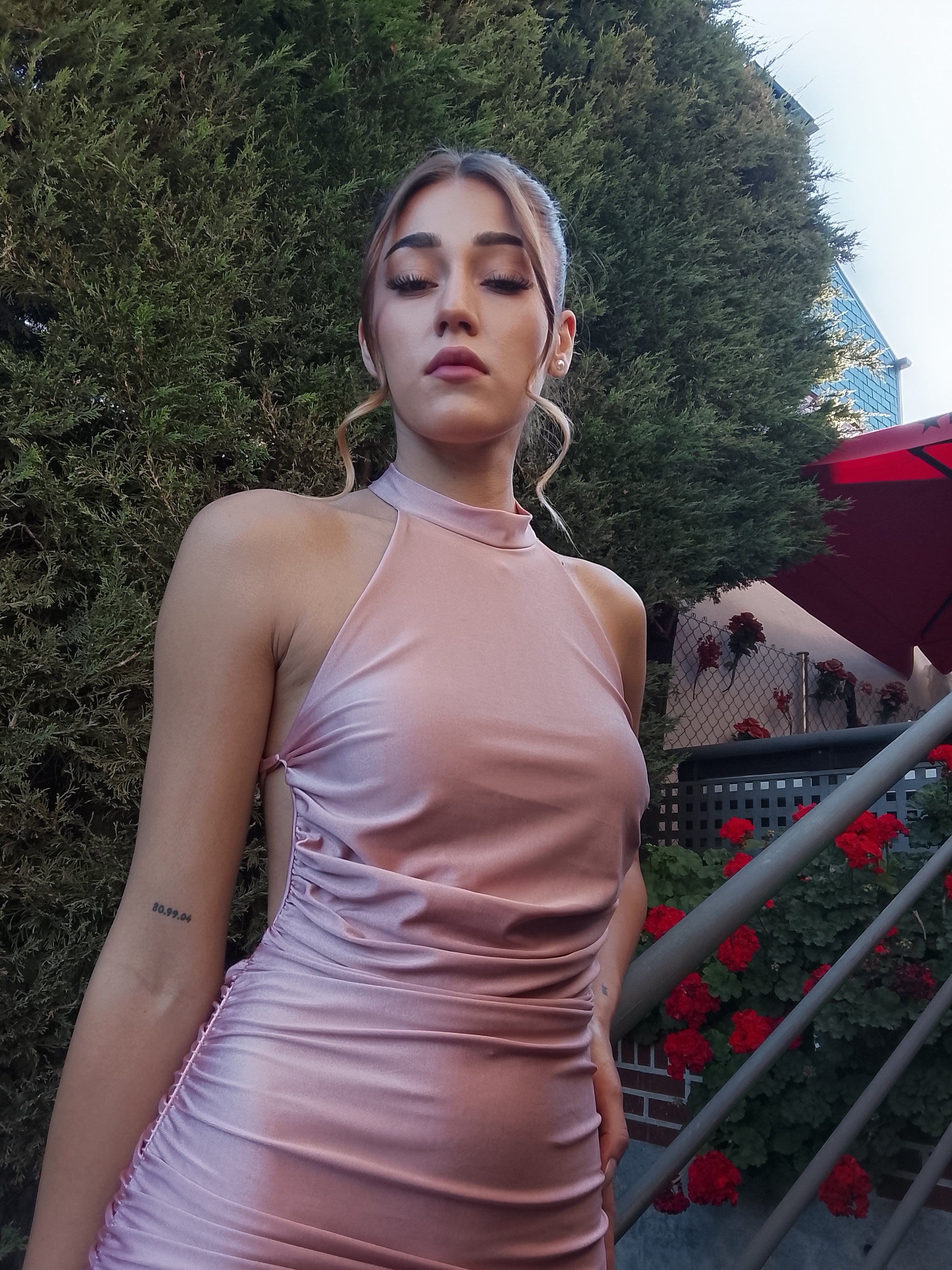 Vestido largo Uxía Rosa