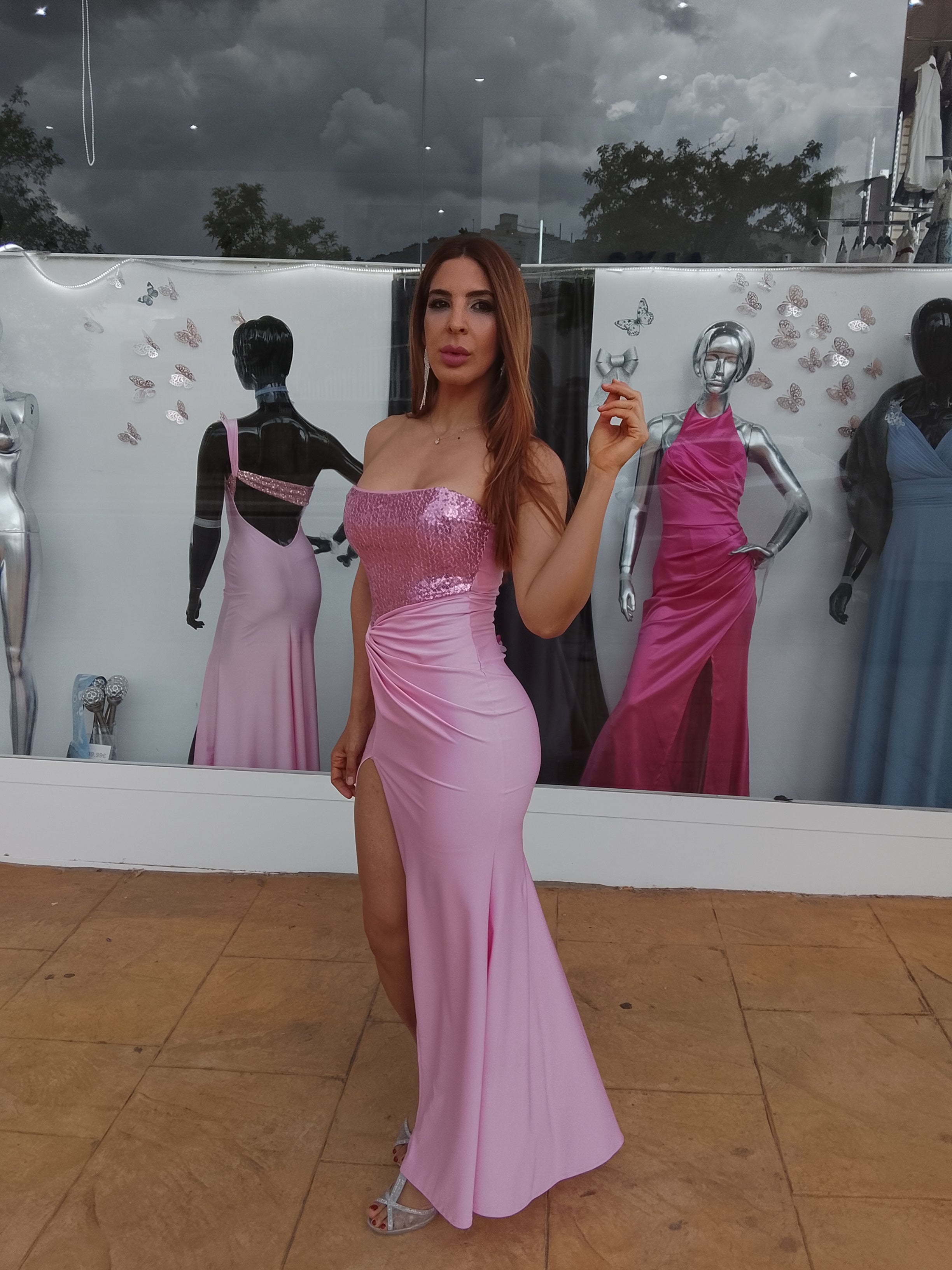 Vestido largo Veroh rosa