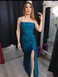 Vestido largo Alexia petróleo