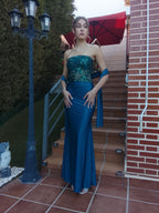 Vestido largo Sicilia petróleo