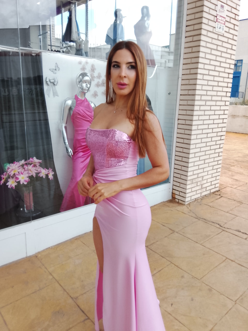 Vestido largo Veroh rosa