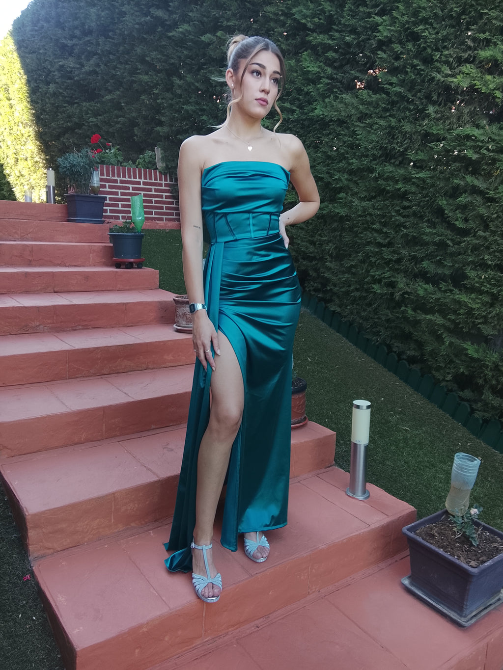 Vestido largo Dafne petróleo
