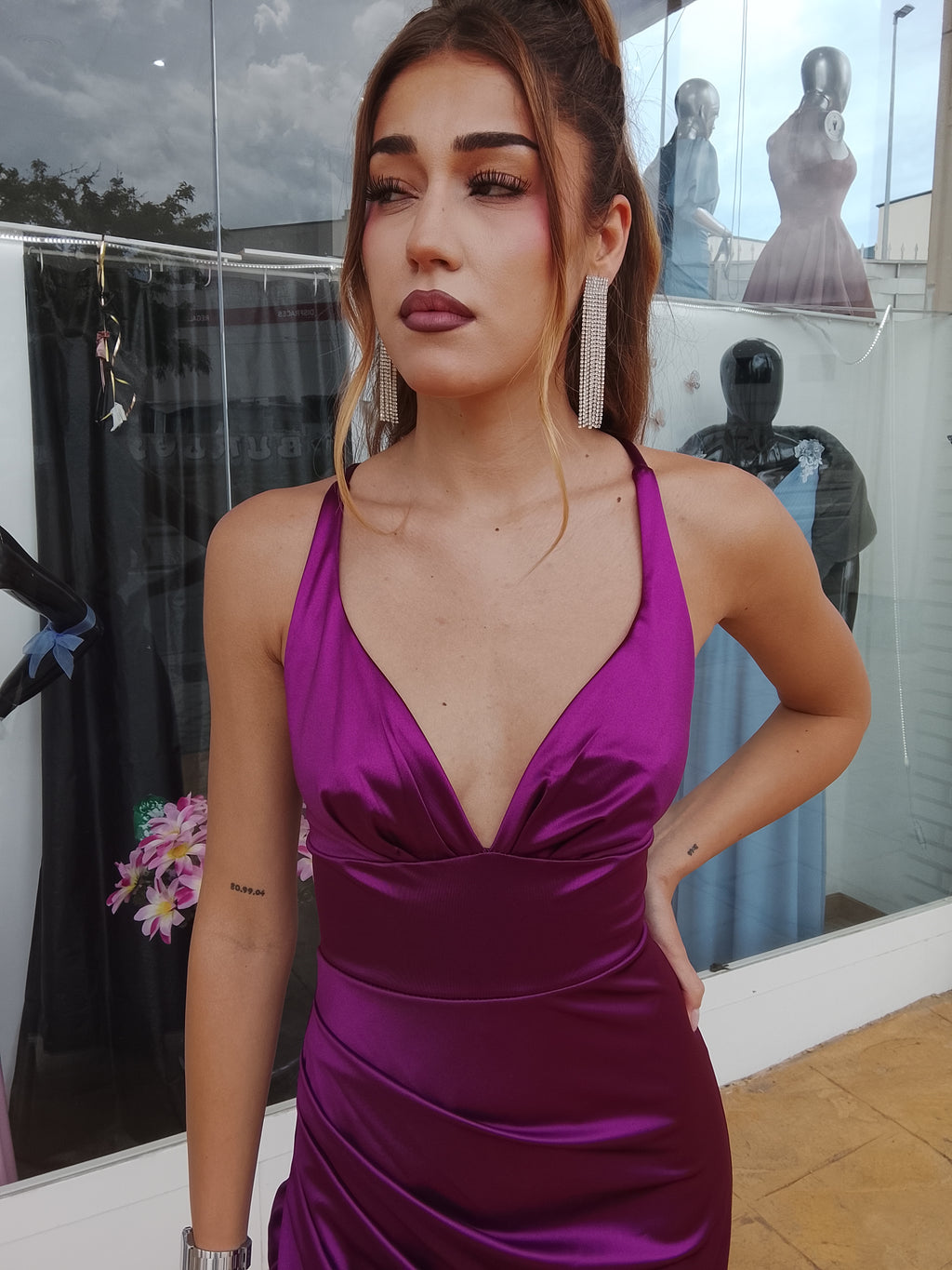 Vestido largo Jay cereza