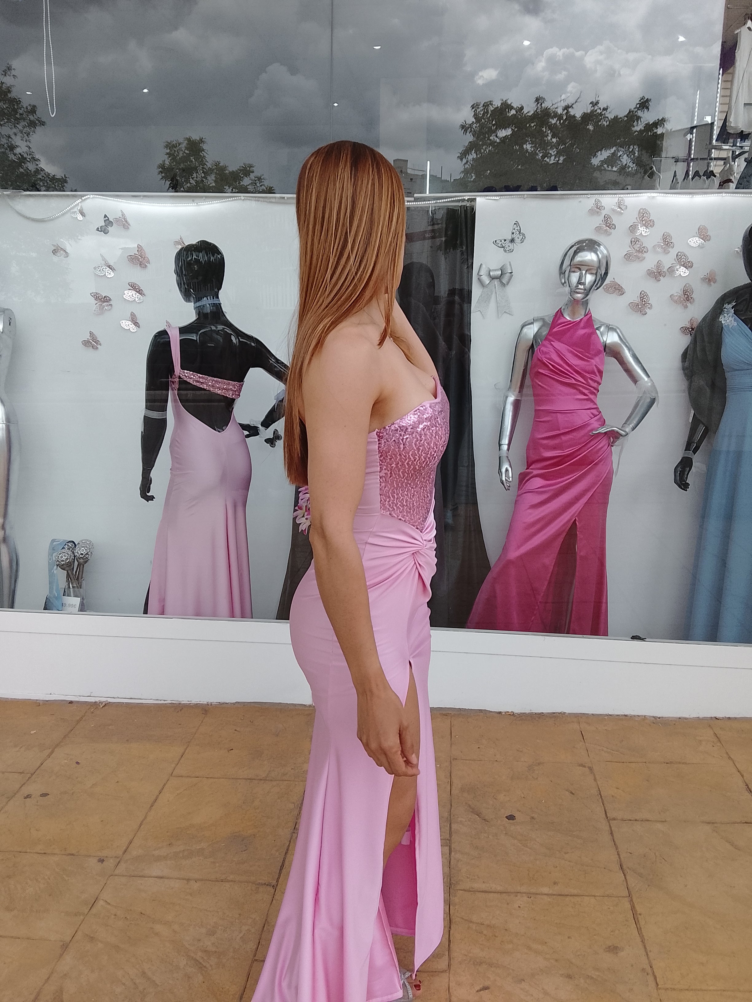 Vestido largo Veroh rosa