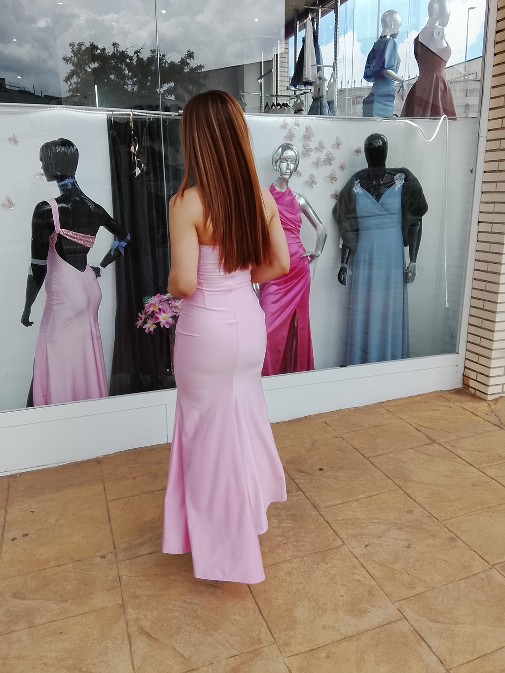 Vestido largo Veroh rosa
