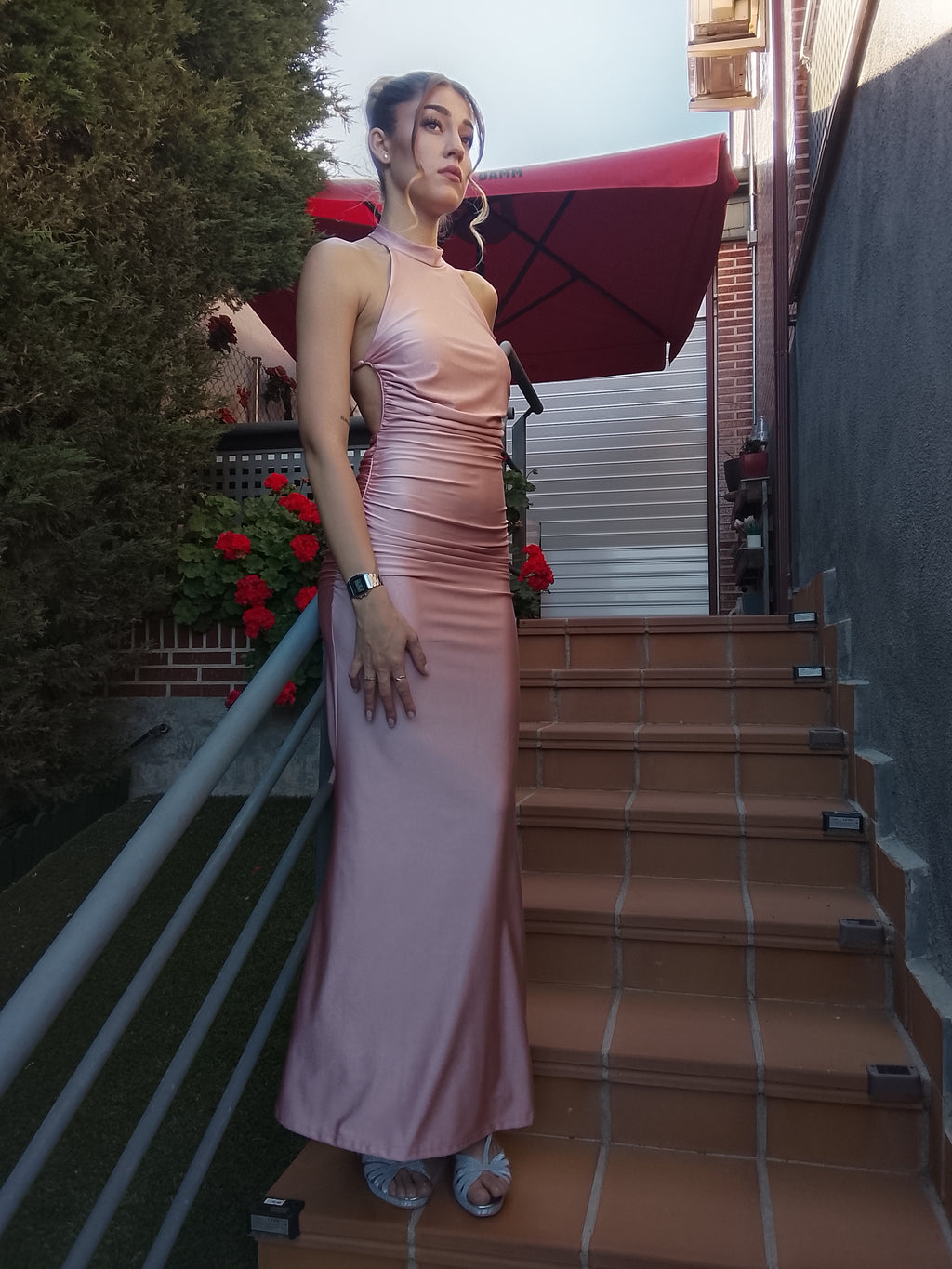 Vestido largo Uxía Rosa