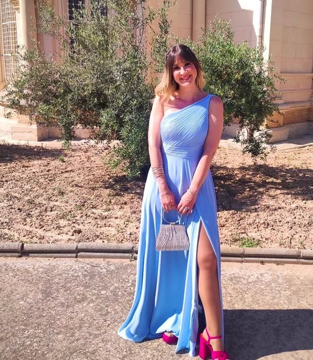 Vestido largo Ithaisa Air celeste