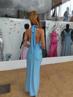 Vestido largo Gisela celeste