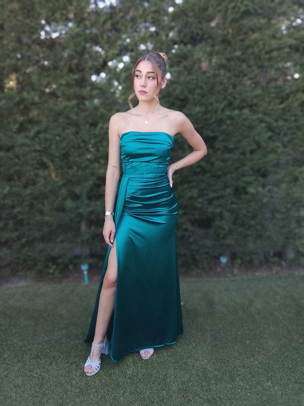 Vestido largo Dafne petróleo