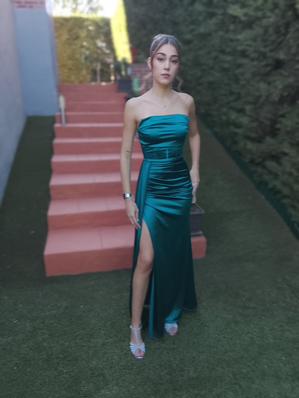 Vestido largo Dafne petróleo