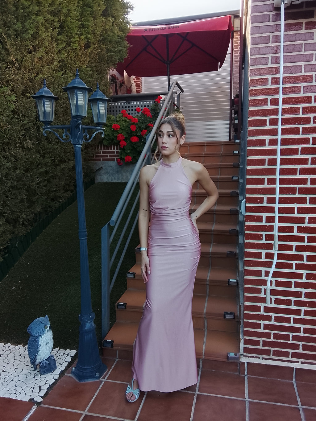 Vestido largo Uxía Rosa