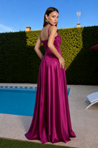 Vestido largo Antía Tiras cereza