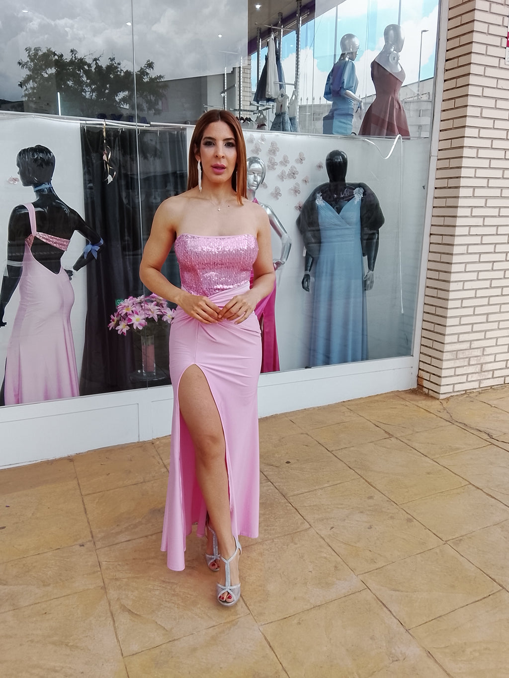 Vestido largo Veroh rosa