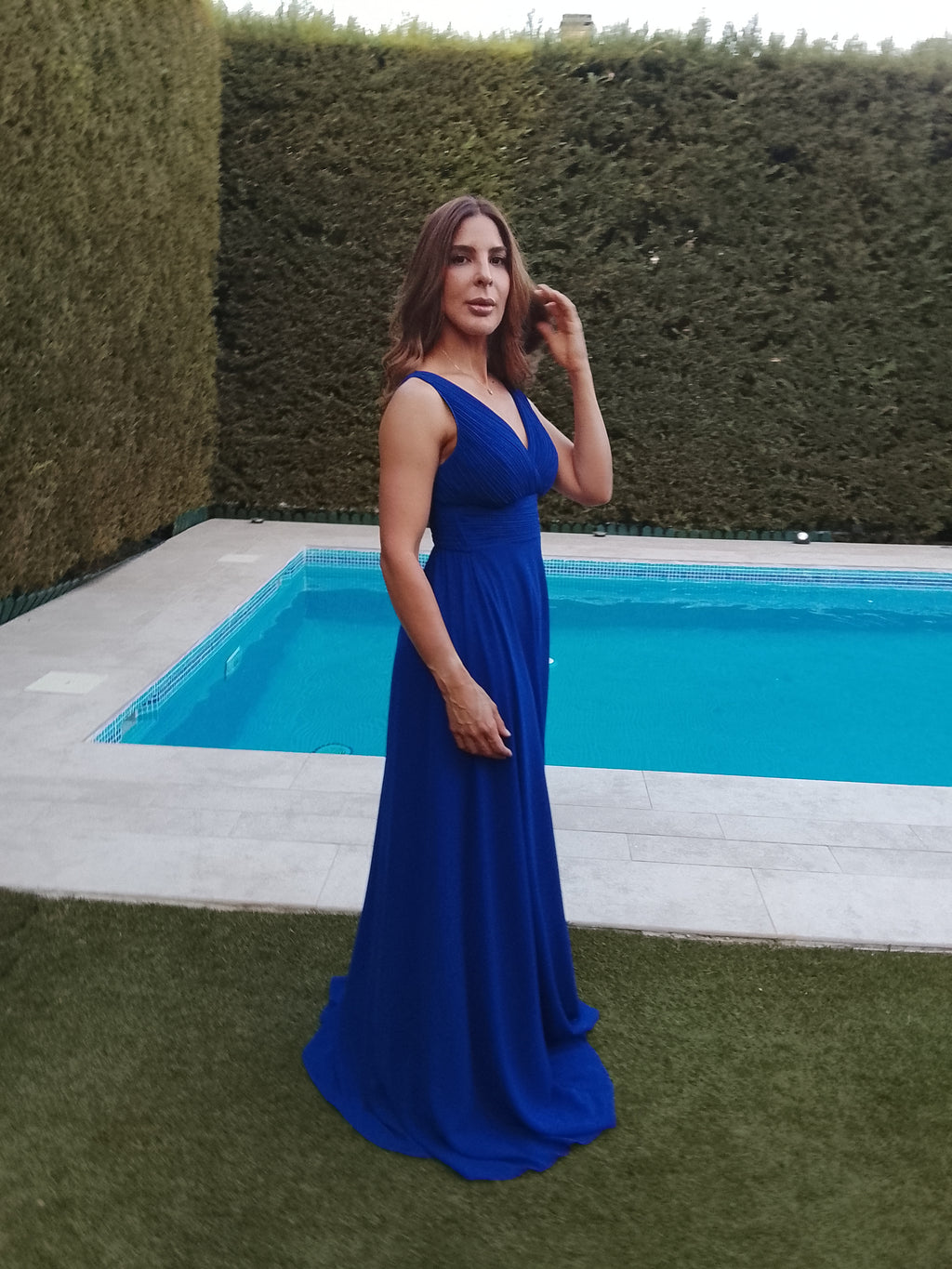 Enma dress, open, royal blue