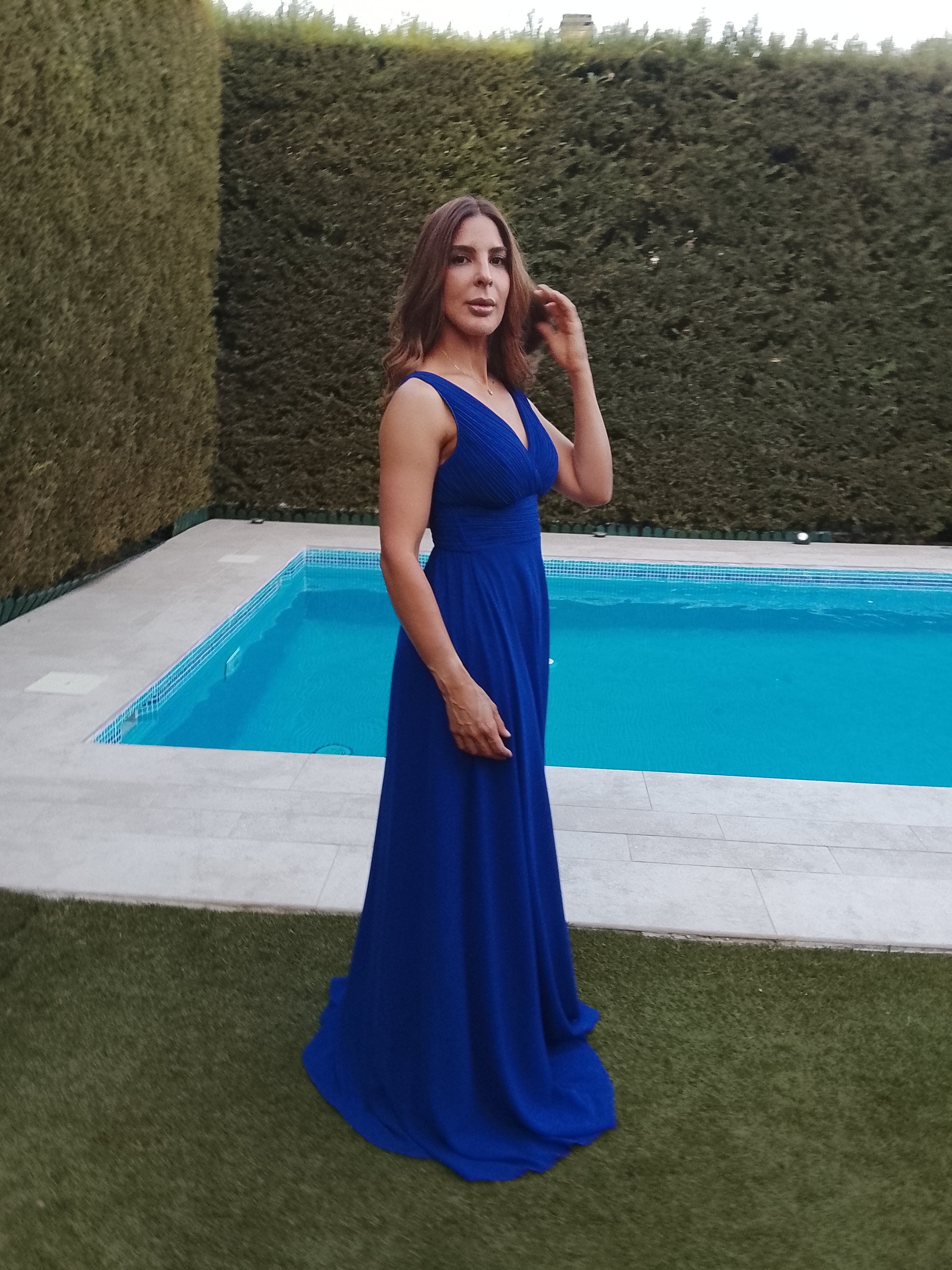 Enma dress, open, royal blue