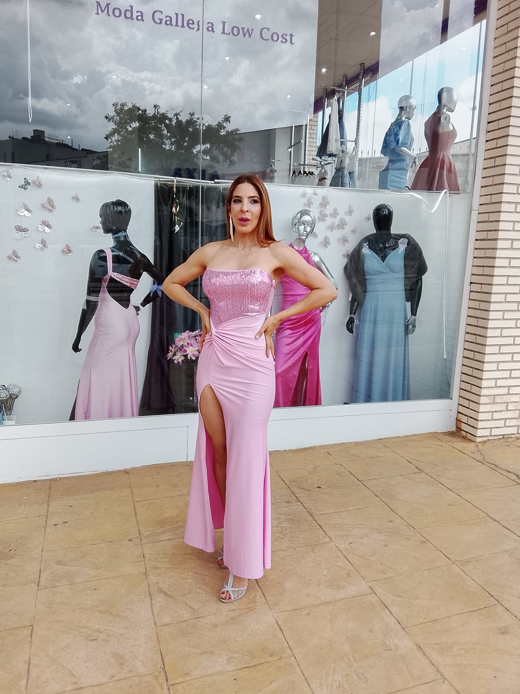 Vestido largo Veroh rosa