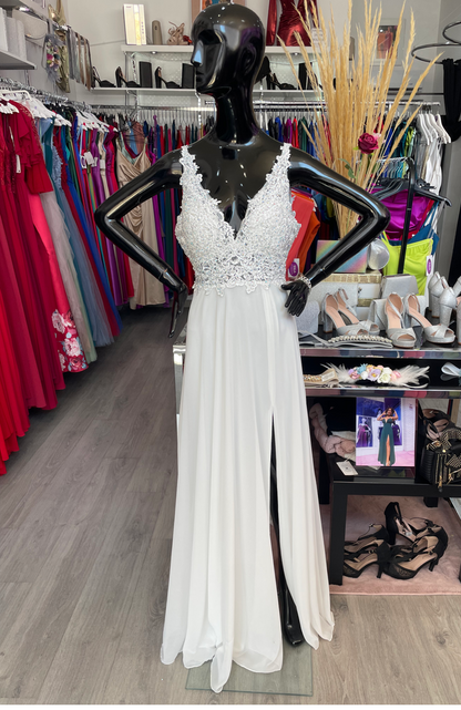 Vestido largo Eda blanco novia