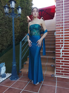 Vestido largo Sicilia petróleo