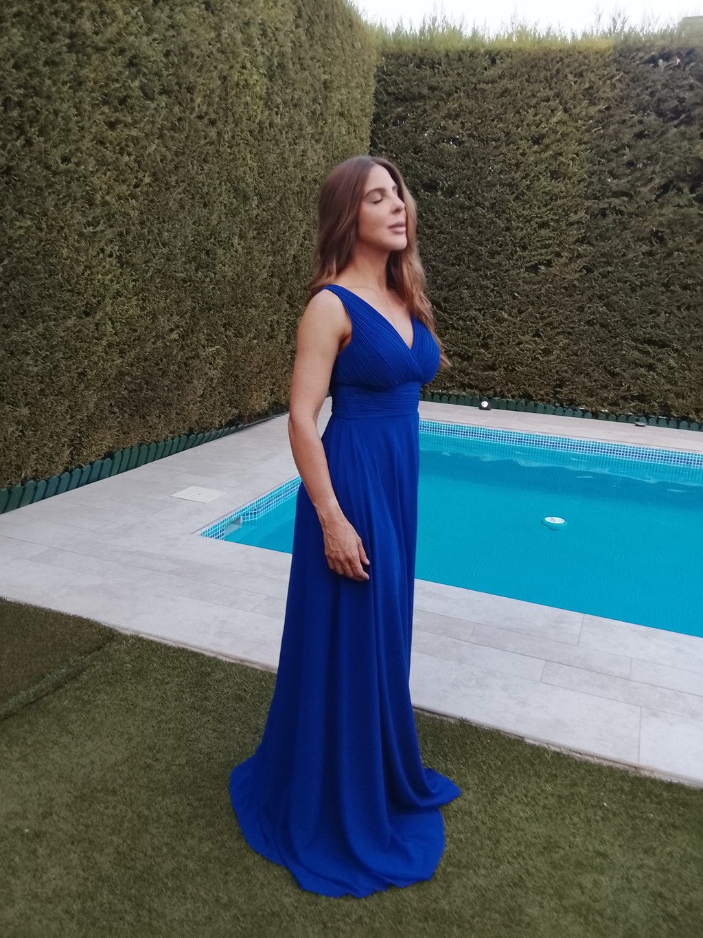 Enma dress, open, royal blue