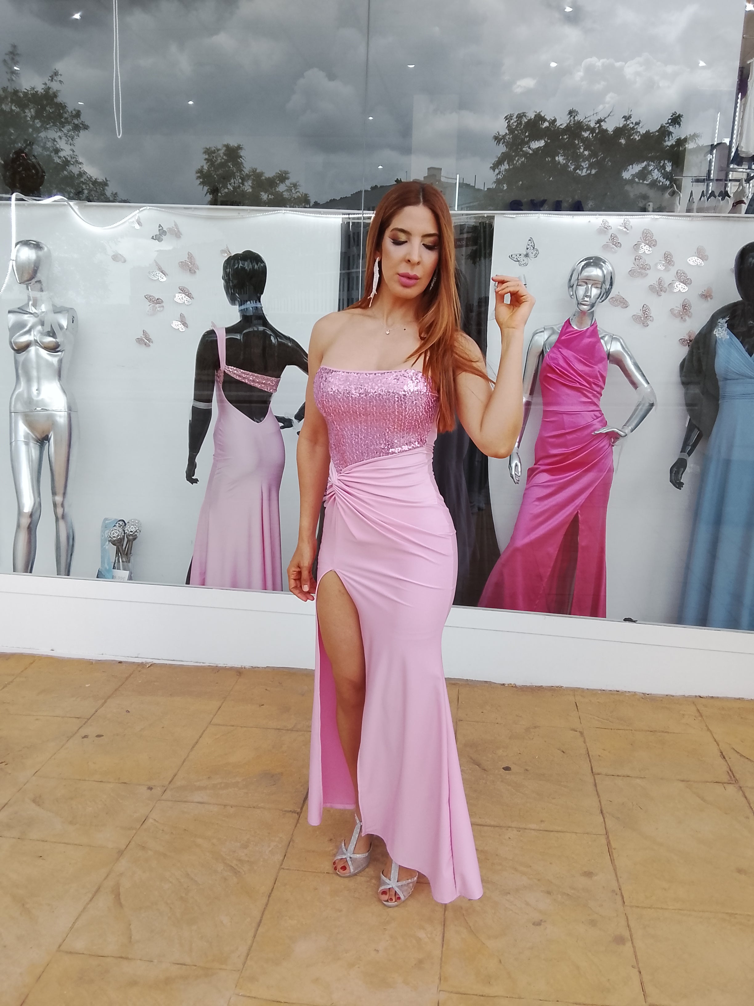 Vestido largo Veroh rosa