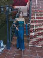 Vestido largo Sicilia petróleo