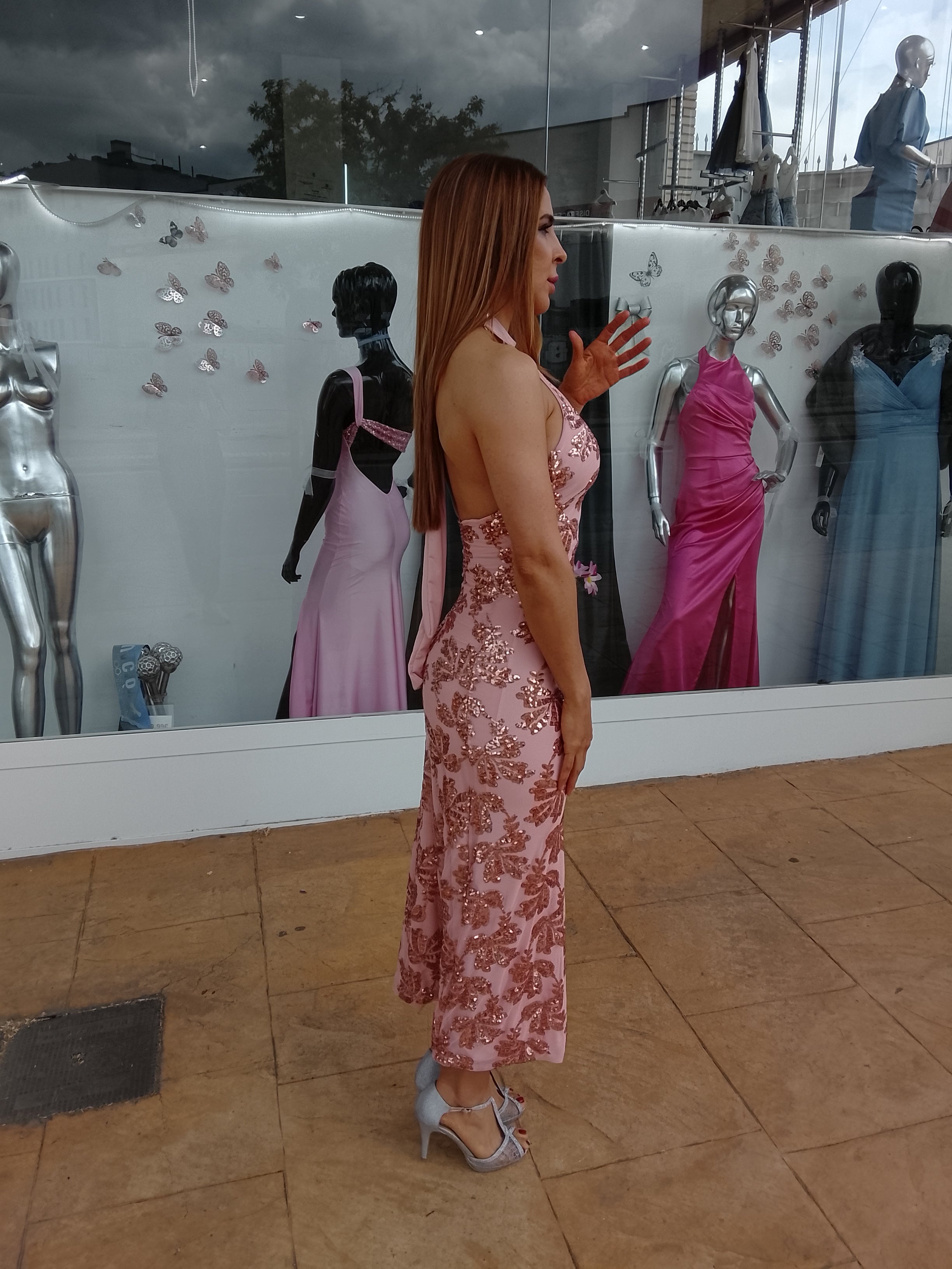 Vestido largo Agatha rosa