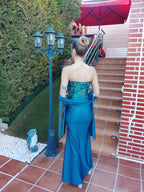 Vestido largo Sicilia petróleo