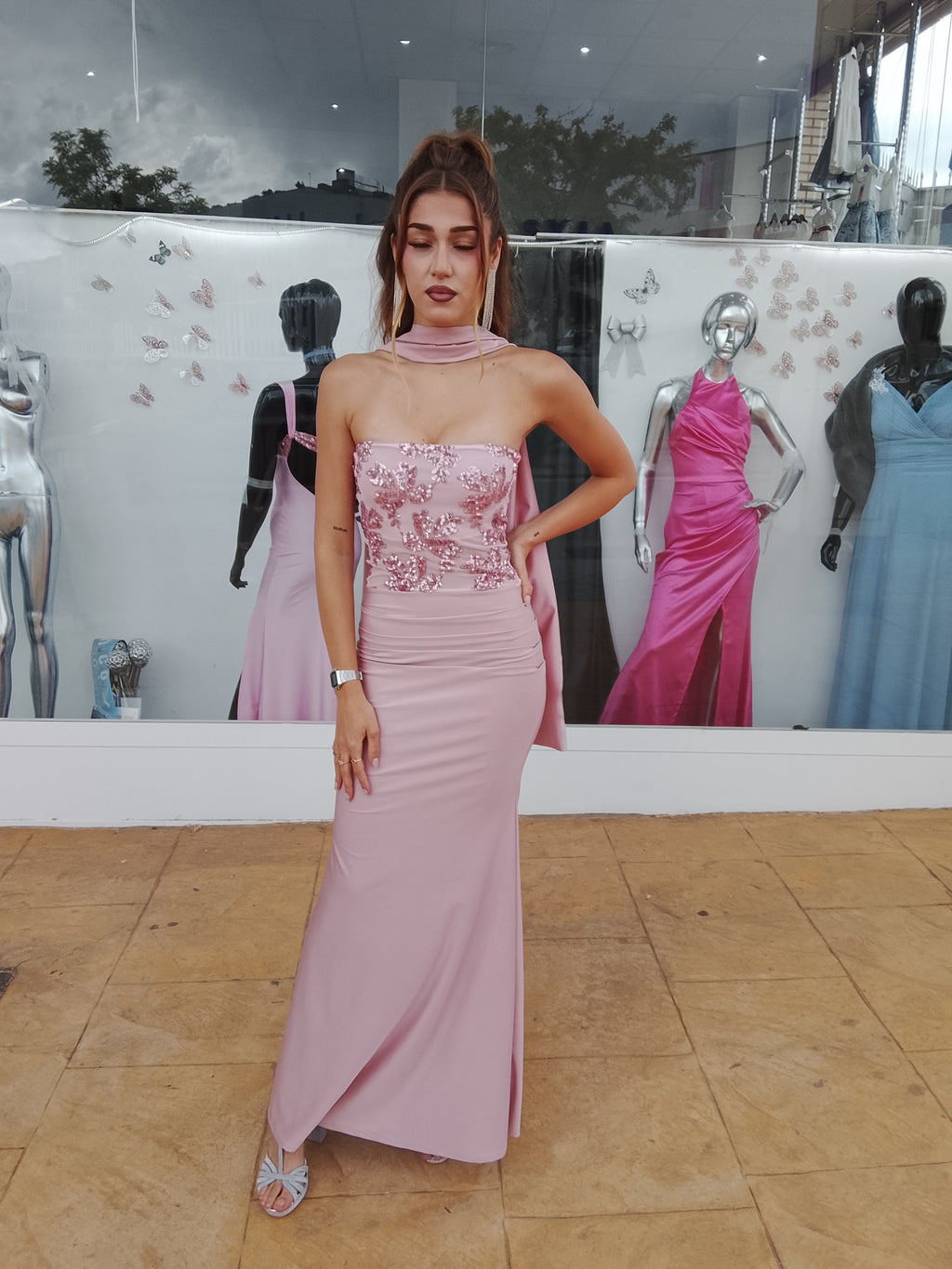 Vestido largo Sicilia Rosa