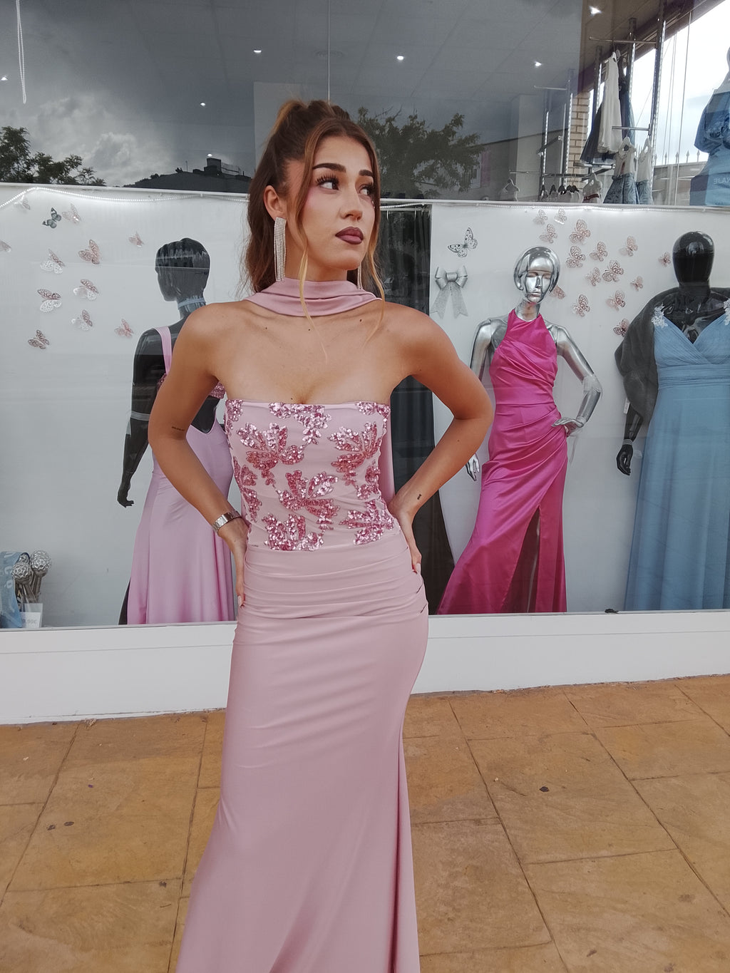 Vestido largo Sicilia Rosa