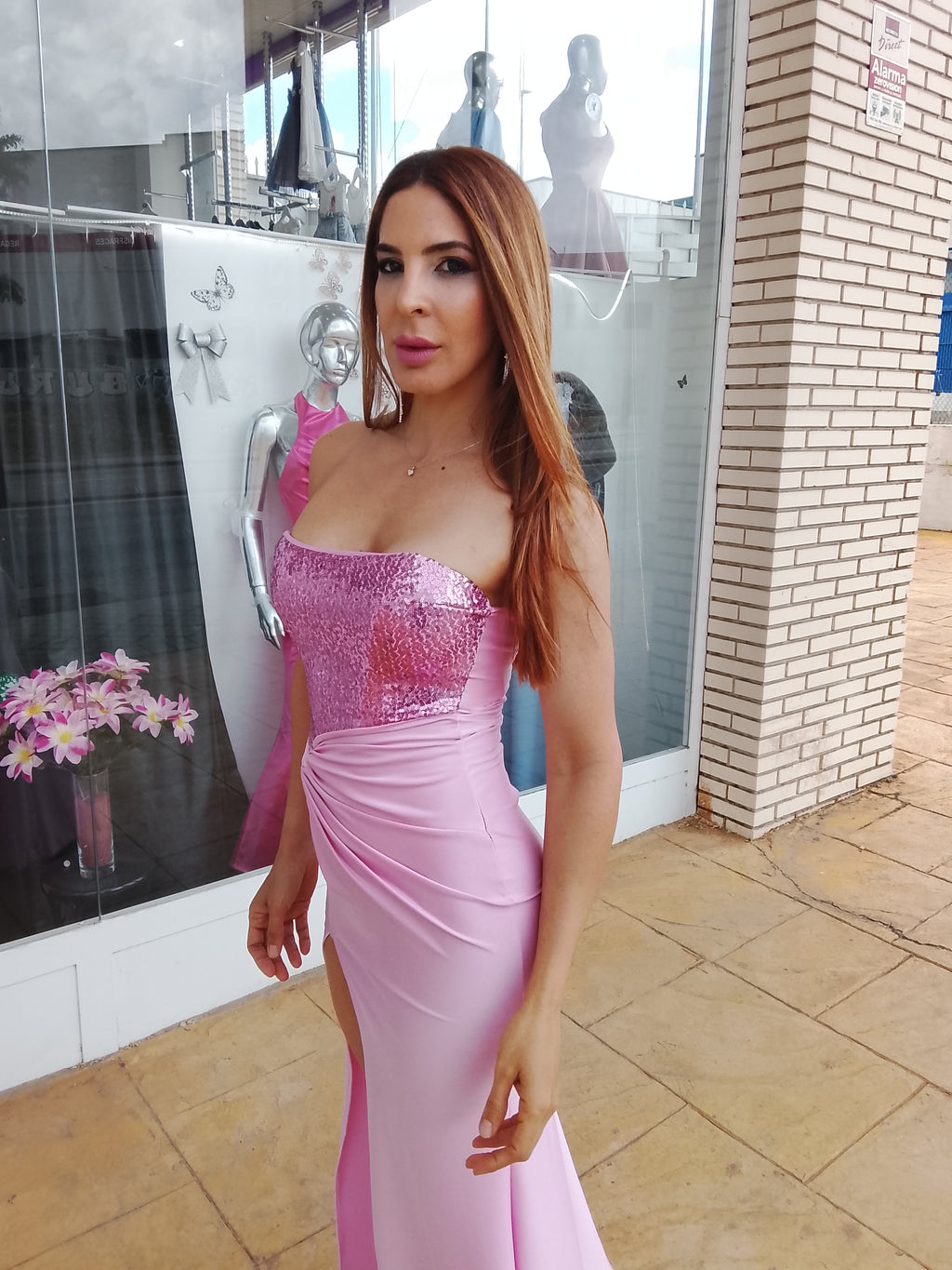 Vestido largo Veroh rosa