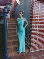 Vestido largo Uxía  Menta