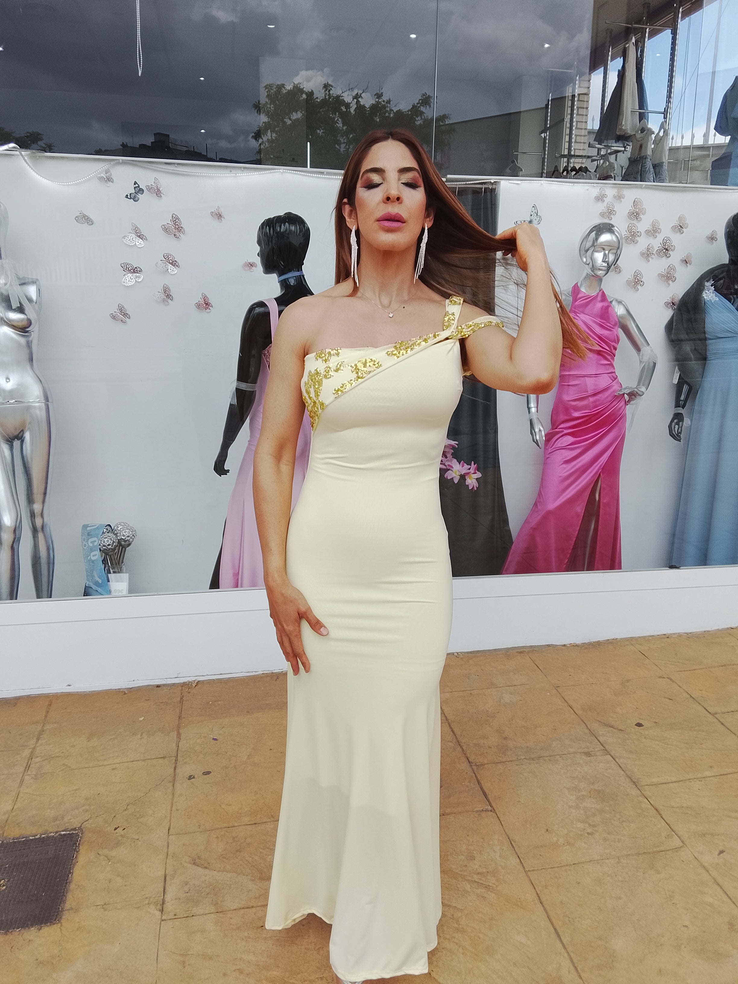 Vestido largo Vega amarillo