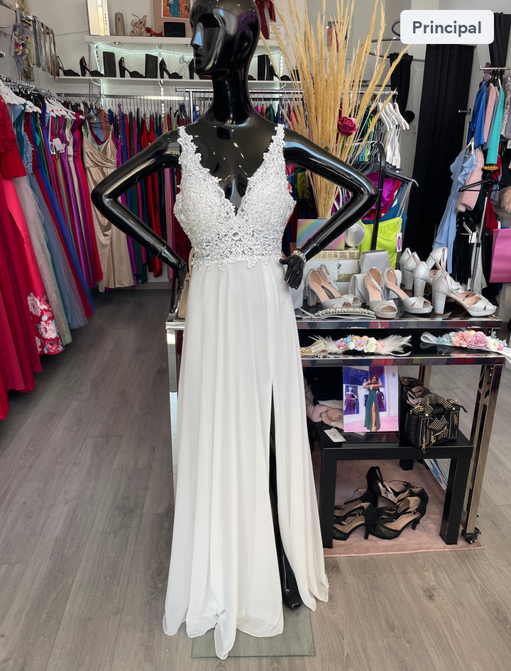 Vestido largo Eda blanco novia