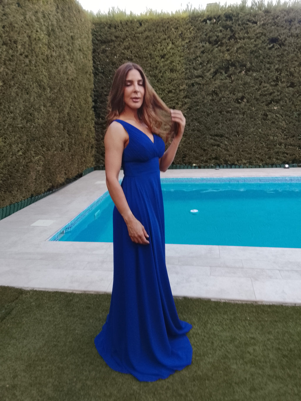 Enma dress, open, royal blue
