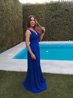 Enma dress, open, royal blue