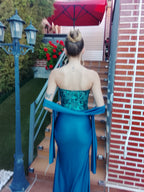 Vestido largo Sicilia petróleo