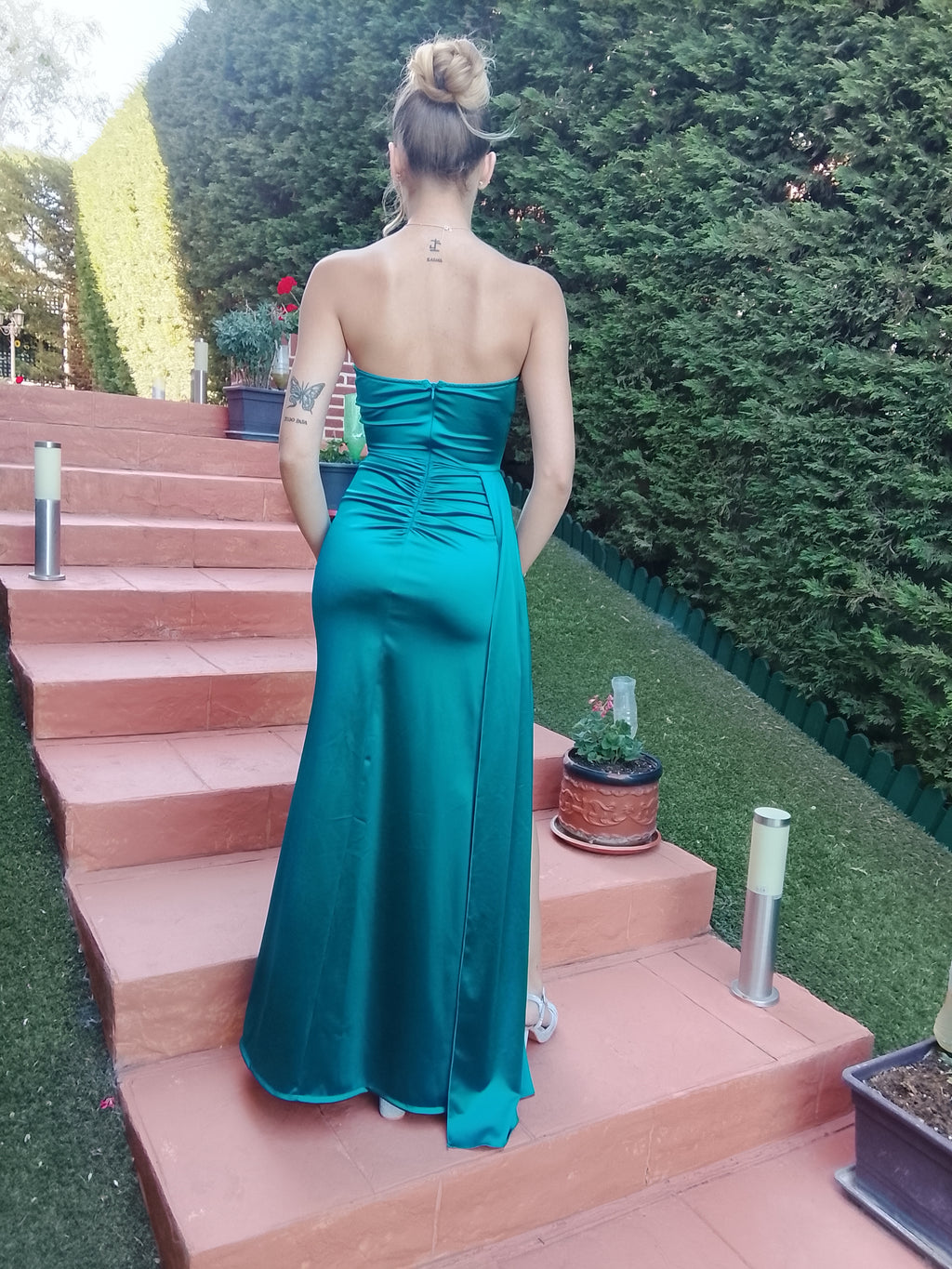 Vestido largo Dafne petróleo