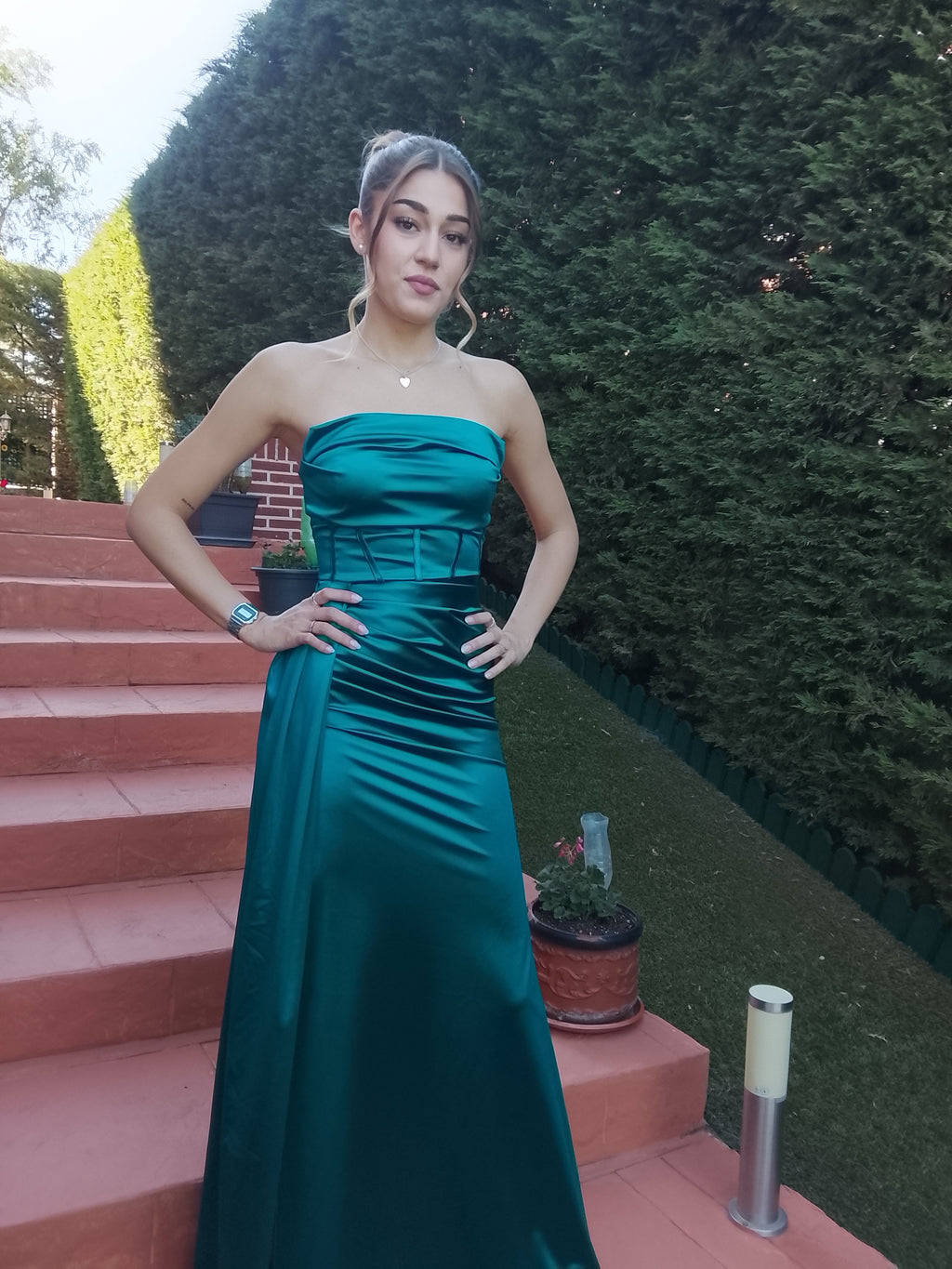 Vestido largo Dafne petróleo