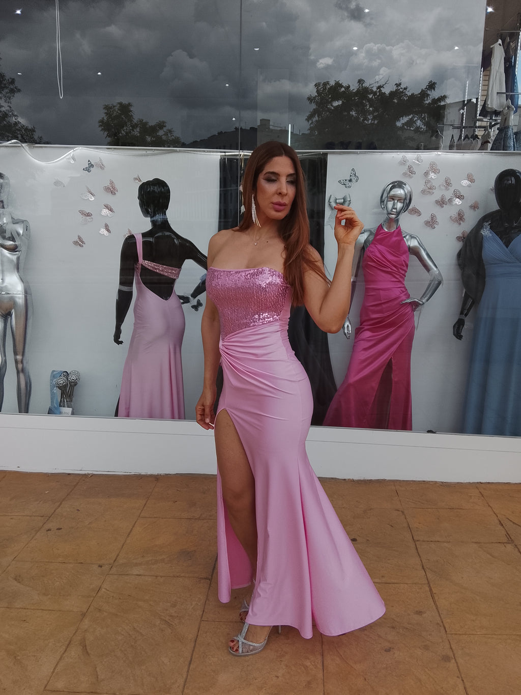 Vestido largo Veroh rosa